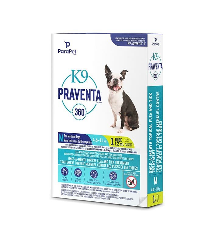 pet-product-dogs-health-1-0.jpg Parapet K9 Praventa 360 Flea & Tick Treatment for Dogs, 4.6-11 kg – Image 1