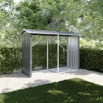 Legnaia da esterno in acciaio zincato nero 238x87x160cm con tetto spiovente – Image 3