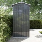 Legnaia da esterno in acciaio zincato nero 238x87x160cm con tetto spiovente – Image 4