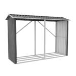 Legnaia da esterno in acciaio zincato nero 238x87x160cm con tetto spiovente – Image 6